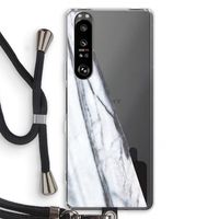 Gestreepte marmer: Sony Xperia 1 III Transparant Hoesje met koord