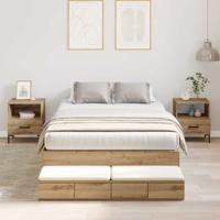 Opbergbedframe artisanaal eikenkleurig 236.5 x 120 x 31.5 cm