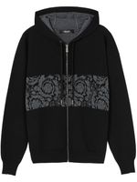 Versace hoodie zippé à motif Barocco - Noir