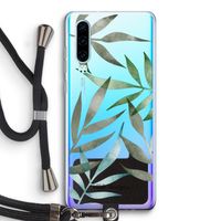 Tropical watercolor leaves: Huawei P30 Transparant Hoesje met koord