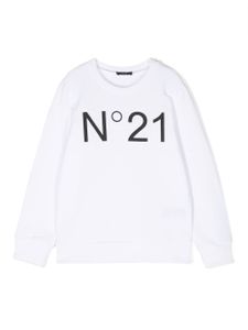 Nº21 Kids sweat à logo imprimé - Blanc