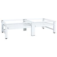 VidaXL Wasmachine- en drogerverhoger met uittrekbare schappen wit