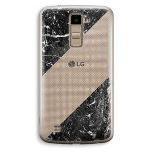 Zwart marmer: LG K10 (2016) Transparant Hoesje