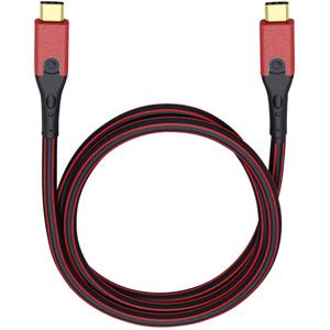 Oehlbach USB Evolution CC USB 3.2 Gen 1 (USB 3.0) [1x USB-C stekker - 1x USB-C stekker] 0.50 m Rood/zwart Vergulde steekcontacten