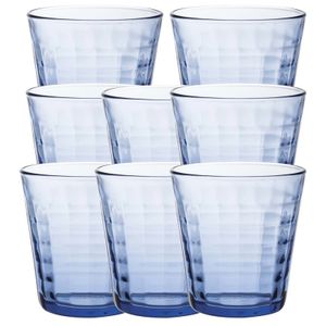 8x Drinkglazen/waterglazen blauw 275 ml Prisme