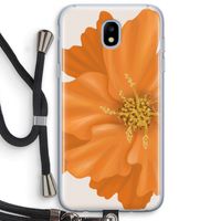 Orange Ellila flower: Samsung Galaxy J5 (2017) Transparant Hoesje met koord