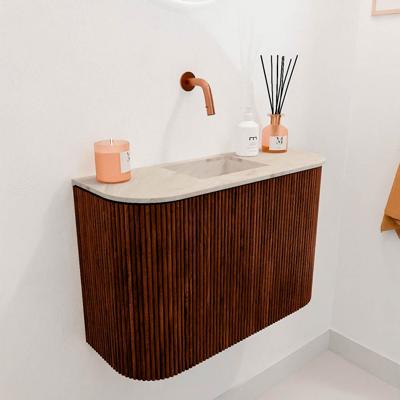 Toiletmeubel Mondiaz Joya Dlux | 63.2 cm | Meubelkleur Ruby | Faye wastafel Frappe Wasbak Midden | Zonder kraangat(en)