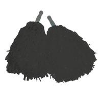 Cheerballs - set 2x - zwart - pompoms - franjes en handgreep - 25 cm Cheerballs - set 2x - zwart - pompoms - franjes en handgreep - 25 cm