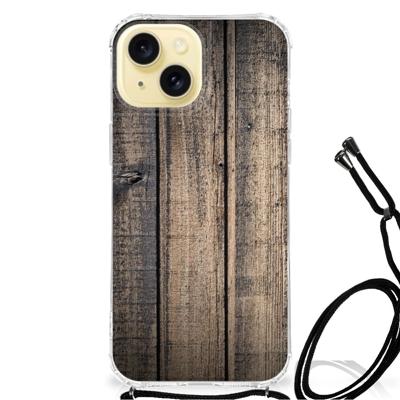 Apple iPhone 15 Stevig Telefoonhoesje Steigerhout Apple iPhone 15 Stevig Telefoonhoesje Steigerhout