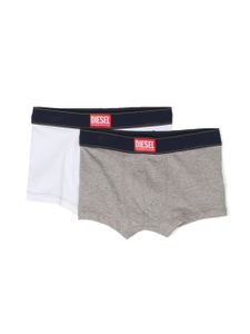 Diesel Kids boxer à taille en jean - Gris