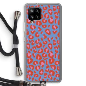 Leopard blue: Samsung Galaxy A42 5G Transparant Hoesje met koord