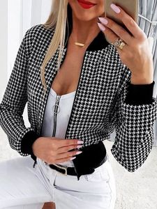 Houndstooth Loose Casual Other Coat