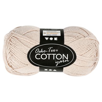 Creativ Company Katoengaren, zandkleur, 50gr, 170m