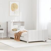 Bedframe zonder matras massief grenenhout wit 75x190 cm