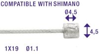 Elvedes Schakel binnenkabels 2250mm RVS ø1,1mm N-nippel ø4,5 × 4,5 (100 stuks) - thumbnail
