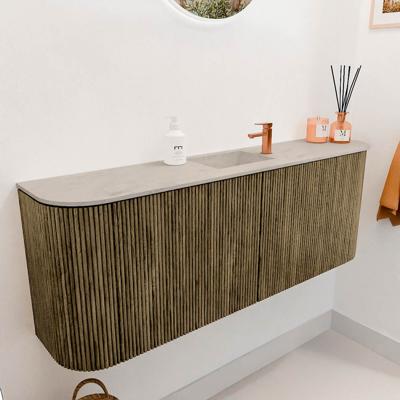 Toiletmeubel Mondiaz Joya Dlux | 113.2 cm | Meubelkleur Dusk | Faye wastafel Opalo Wasbak Midden | 1 kraangat