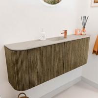 Toiletmeubel Mondiaz Joya Dlux | 113.2 cm | Meubelkleur Dusk | Faye wastafel Opalo Wasbak Midden | 1 kraangat