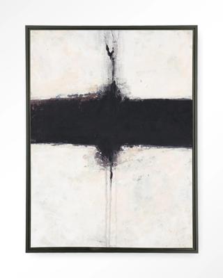 Urban Cotton Wandkleed 'Abstract 3' 80 x 110cm in Floating Frame - black