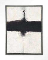 Urban Cotton Wandkleed 'Abstract 3' 80 x 110cm in Floating Frame - black