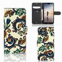 Wallet Case Huawei P20 Lite Barok Flower | Portemonnee hoesje