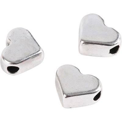Creativ Company Space kralen, afm 5,5x7 mm, gatgrootte 1 mm, verzilverd, 3 stuk/ 1 doos