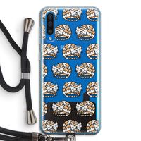 Slapende poes: Samsung Galaxy A50 Transparant Hoesje met koord Slapende poes: Samsung Galaxy A50 Transparant Hoesje met koord