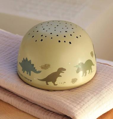 Nachtlampje jongen met sterrenprojector DINO A Little Lovely Company kaki