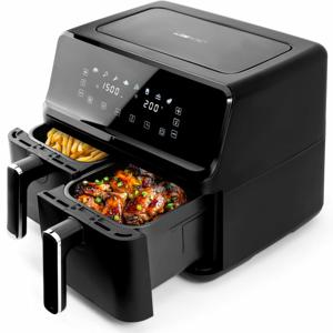 Clatronic FR 3804 H Doppel-Heißluft-Fritteuse Schwarz Airfryer 2700 W Zwart