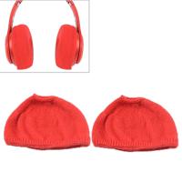 2 stks gebreide hoofdtelefoon stofdichte beschermende case voor beats Studio2 (rood)