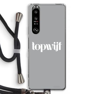Topwijf Grijs Wit: Sony Xperia 1 III Transparant Hoesje met koord