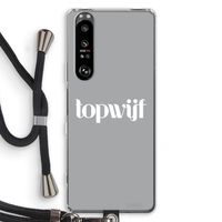 Topwijf Grijs Wit: Sony Xperia 1 III Transparant Hoesje met koord