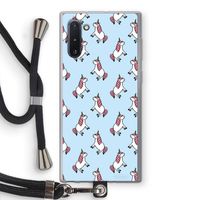 Eenhoorns overal: Samsung Galaxy Note 10 Transparant Hoesje met koord