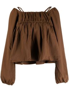 tout a coup blouse à ourlet évasé - Marron