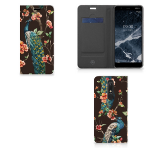 Nokia 5.1 (2018) Hoesje maken Pauw met Bloemen