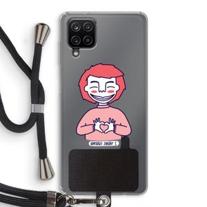 Hartje: Samsung Galaxy A12 Transparant Hoesje met koord