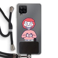 Hartje: Samsung Galaxy A12 Transparant Hoesje met koord