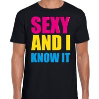 Sexy and i know it fun tekst  / verjaardag t-shirt zwart voor heren 2XL  -