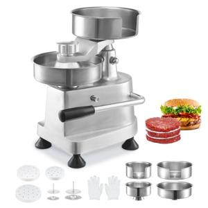 VEVOR Commerciële Burgerpers - Hamburgerpasteitjesmaker 10/13/15 cm, met 3 pakjes burgerpapier, professionele roestvrijstalen hamburgerpers, perfect voor hamburgerpasteitjes Koken BBQ-accessoires