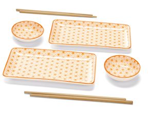 Sushi-set (Wit/oranje)