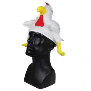 Toppers - Verkleed hoedje Kip - Kippetjes op je kop - wit - volwassenen - Carnaval - vrijgezellen feesthoed