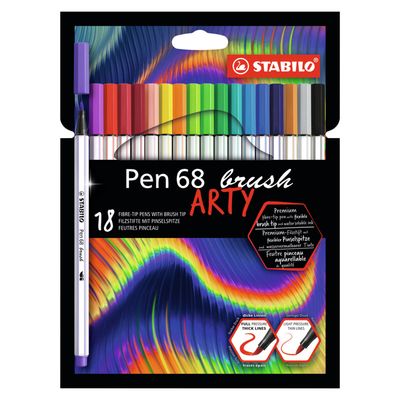 Stabilo pen 68 brush arty viltstiften 18st.