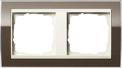 Gira Event Clear Bruin afdekraam Creme dubbbel 0212761