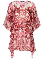 Dolce & Gabbana robe-caftan en soie à imprimé Majolica - Rouge