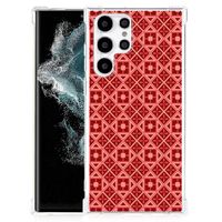 Samsung Galaxy S22 Ultra Doorzichtige Silicone Hoesje Batik Rood