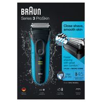 Braun Series 3 S3 ProSkin 3045s Elektrisch Scheerapparaat, Zwart/Blauw - Oplaadbaar Scheerapparaat - thumbnail