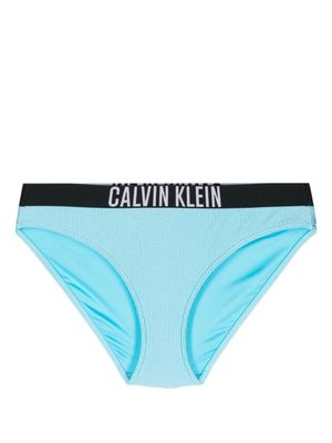 Calvin Klein bas de bikini nervuré à bande logo - CU8 Blue Tide
