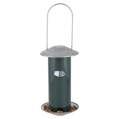 Esschert Design Vogel voedersilo aan hanger - groen - 23 cm - Voederbak/voederschaal