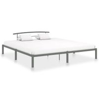 Bedframe metaal grijs 200x200 cm - thumbnail