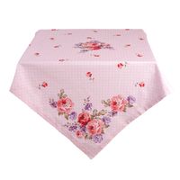 HAES DECO - Vierkant Tafellaken - 100x100 cm - 100% Katoen - Dotty Rose