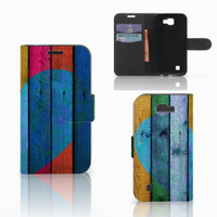 LG K4 Book Style Case Wood Heart - Cadeau voor je Vriend - thumbnail